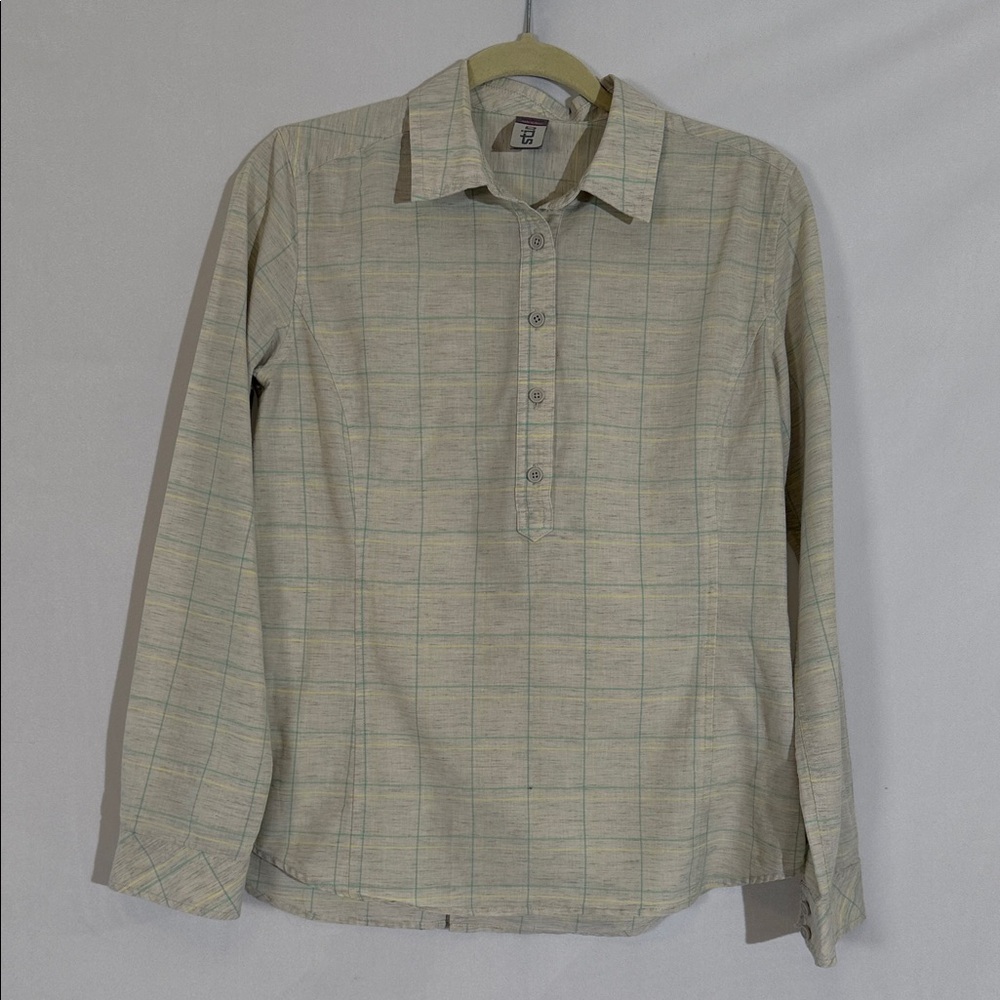 Stio Top Button Down Long Sleeve Size M Plaid